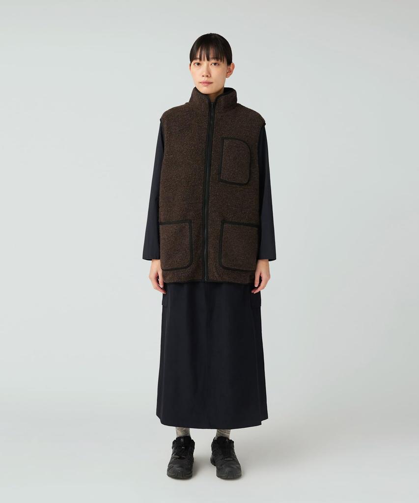 Snow Peak Recycled Wool Boa Vest and Dark Size M JK-25AU023, Men's Women's, Brown,