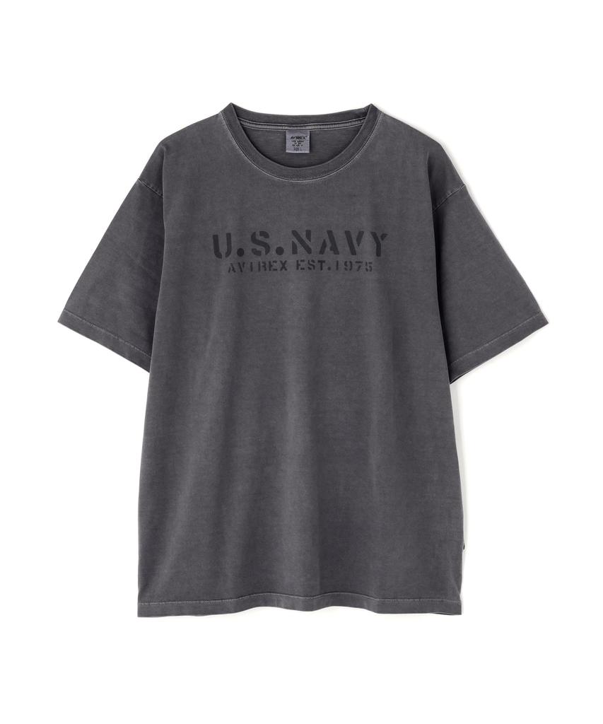 AVIREX Direct Store Limited FADE WASH TOP GUN T-SHIRT Men's L 410 Charcoal 783-5234032