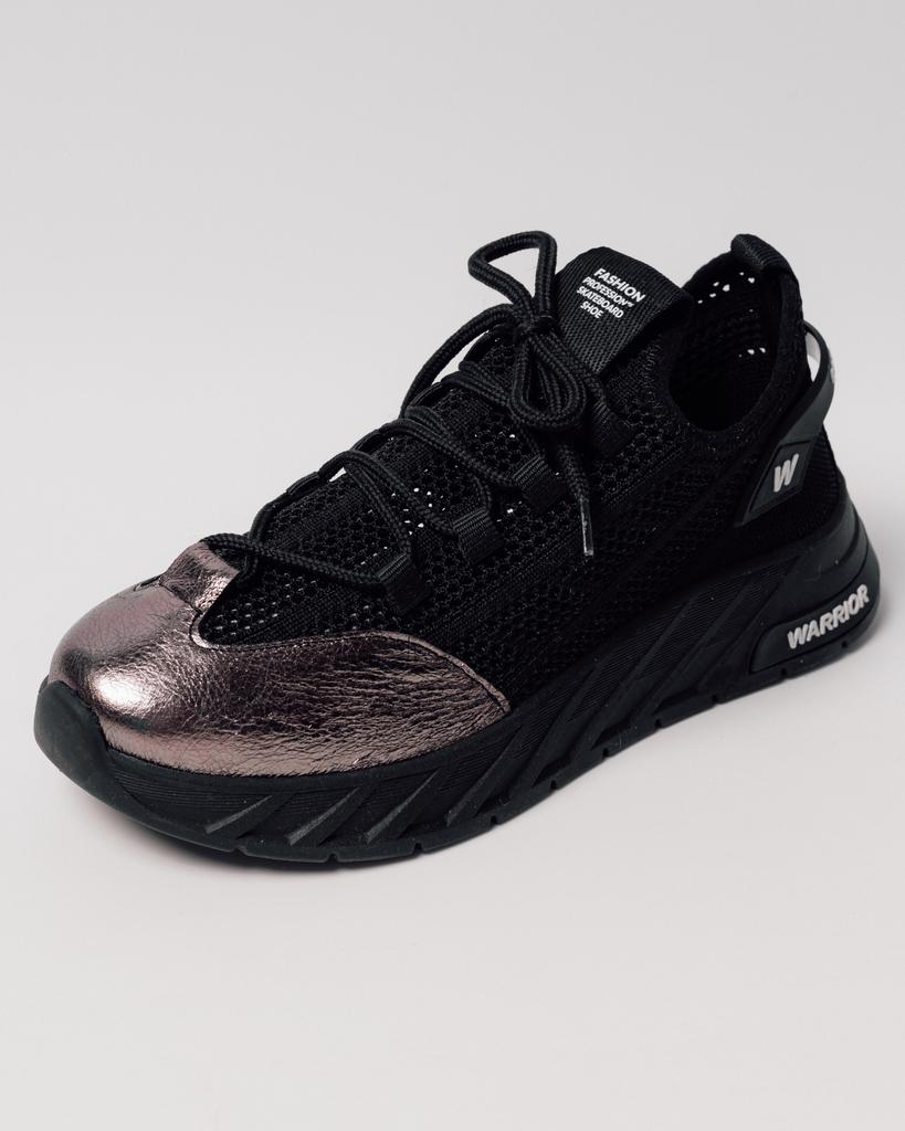 Women's Summer Sneakers Krula 6361017 36 Black Textile Leather