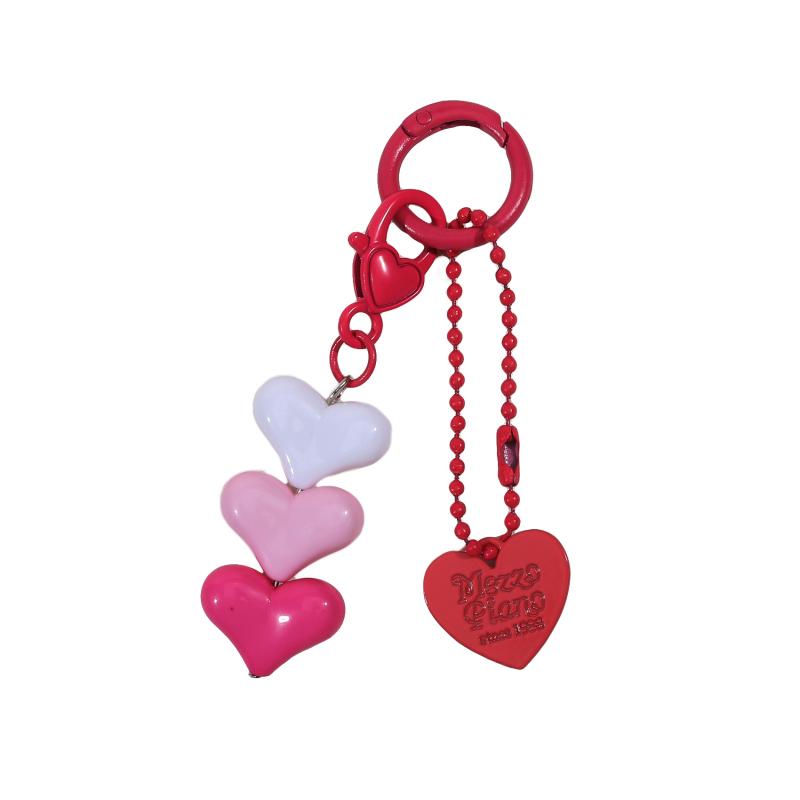 Lovely Adorable Heart Charm Key Chain Purse Pendant Handbag Backpack Keychain Decoration Girls Women Gift