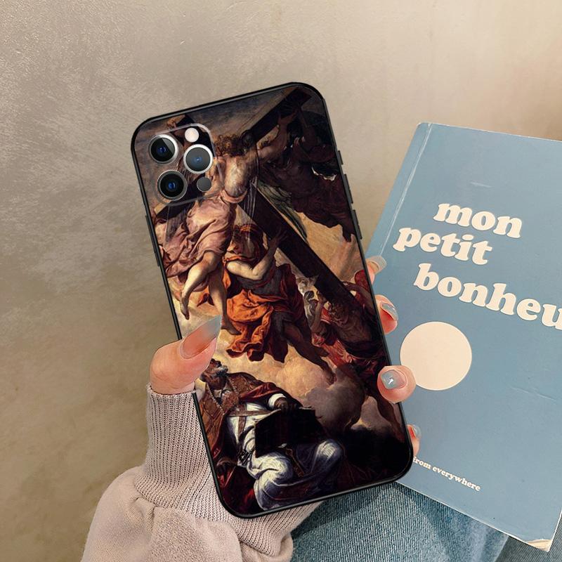 Чехол-коллаж «Известные картины эпохи Возрождения» для iPhone 17 Air 16 15 14 13 11 12 Pro Max 13 mini XR 15 16 Plus 16e Задняя крышка