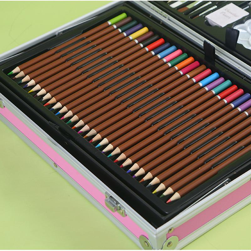 Watercolor Paint Brush Painting Set 148 Pcs Vivid Colors In Aluminum Alloy Box for Student Artists, Amateur Hobbyists and Painting Lovers