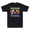Jiu Jitsu Jesus Has Your Back Funny Christian Gift Vintage Men's T-Shirt Black Tops Summer Cotton Shirt Short Sleeve Streetwear