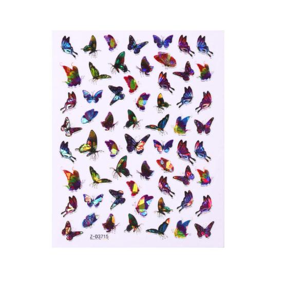 Наклейка для дизайна ногтей Сильная липкость Легко наносится Красочная Нежная Красота Бабочка Маникюр Гаджеты Принадлежности