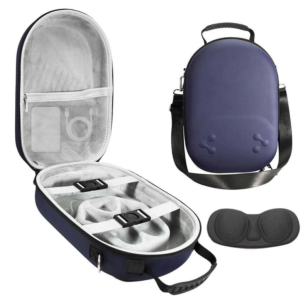 For Meta Quest 3S Storage Bag VR Headset Carrying Case with Lenses Protector Hard Shell EVA Leather Bag Shock Resistant