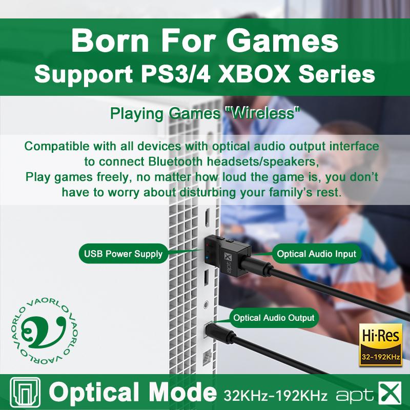 USB оптоволоконный APTX Bluetooth аудио передатчик aptX-Adaptive/HD/LL Hifi многоточечный беспроводной адаптер для PS4/3 Xbox TV PC