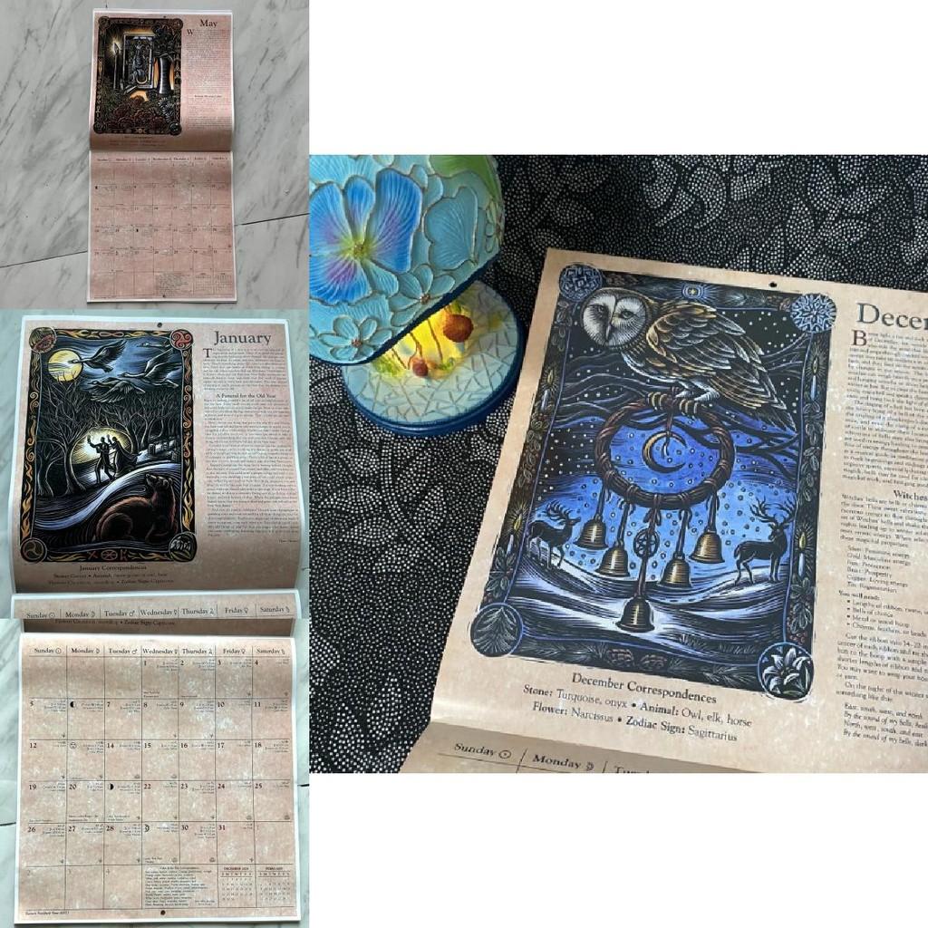 Календарь Ведьм 2025 Креативный Уникальный Настенный Календарь с Винтажным Дизайном Ведьм