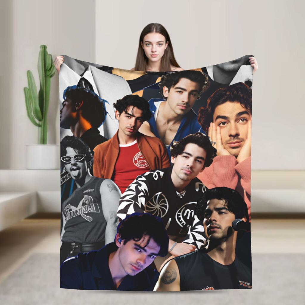 Joe Jonas  Plush Blanket Boy Girl J-Jonas Brothers  Flannel Throw Blanket For Couch Chair Sofa Bed Soft Warm Quality Bedspread