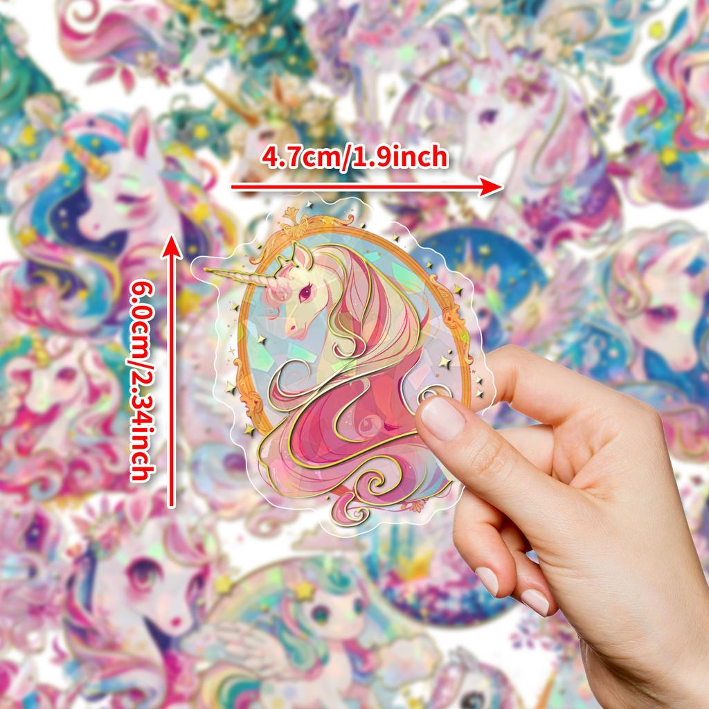 30Pcs Cartoon Dream Series Pet Stickers, 3D Laser Transparent DIY Decor Skateboard Stamping Stickers