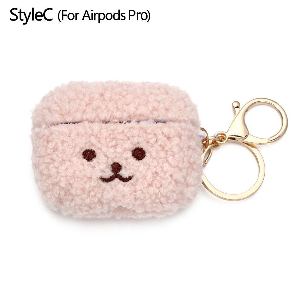 Fashion Silicone Cute Earphone Cover Fluffy Bear Earphone Case Headphones Fur Case Headphone Box
