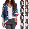 Ladies Fashion Loose Casual Print Beach Holiday   Sleeve Chiffon Cardigan