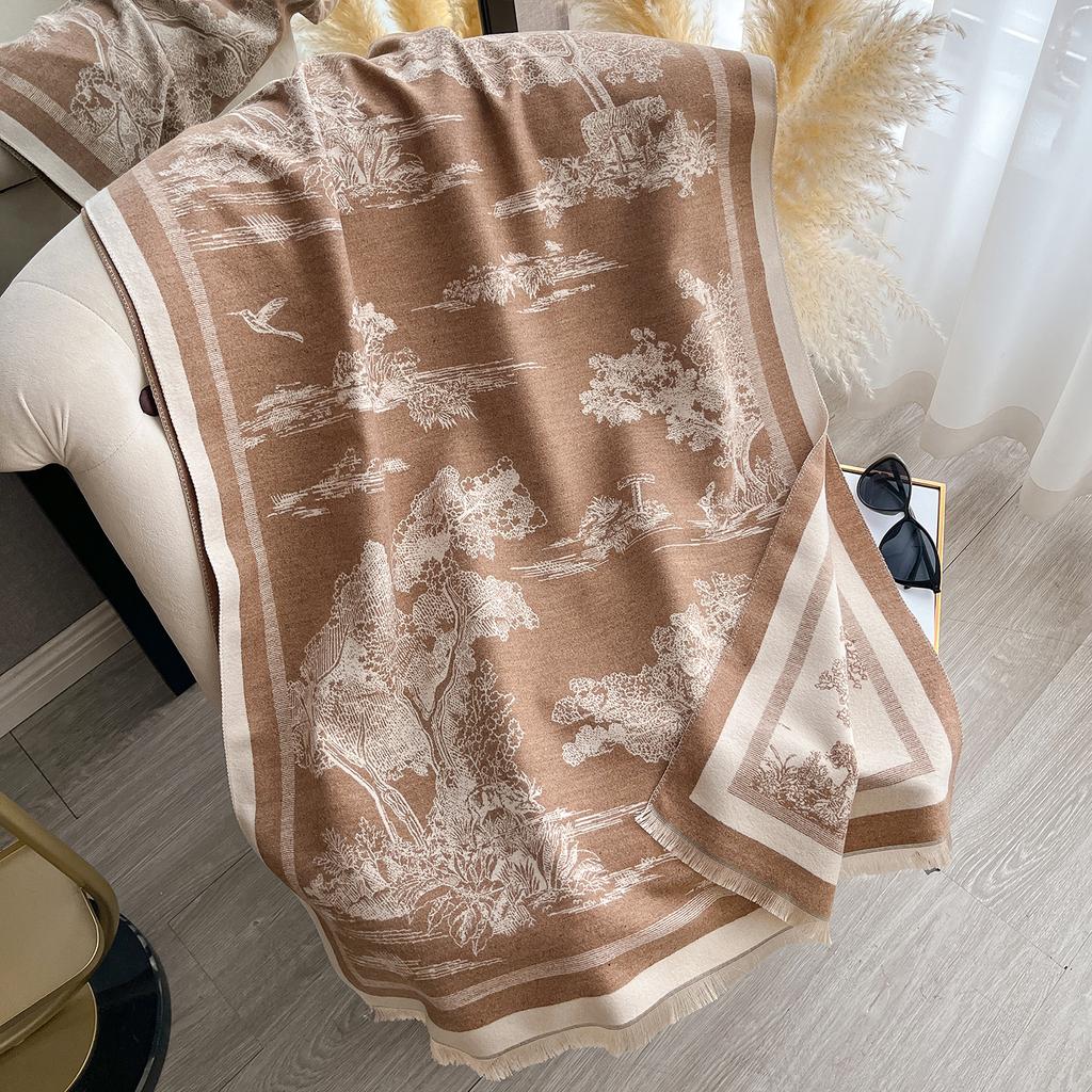 Luxury Winter Scarf Women Cashmere Warm Pashmina Brand Foulard Female Shawls Wraps Thick Soft Bufanda Poncho Scarves Stole