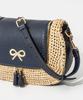 Сумка через плечо Vere Small Soft Satchel из кожи Capra с рафией Marine [Anya Hindmarch] Женская [Товар]