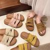 New Roman Style One-word Strap, Thick-soled Cool Slippers, Women's Casual Beach Sandals, Soft-soled Outer Slippers