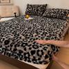 WOSTAR Натяжная простыня из искусственного кроличьего меха эластичная чехол-протектор для матраса леопардовый принт зимняя теплая коралловый флис простыня 150