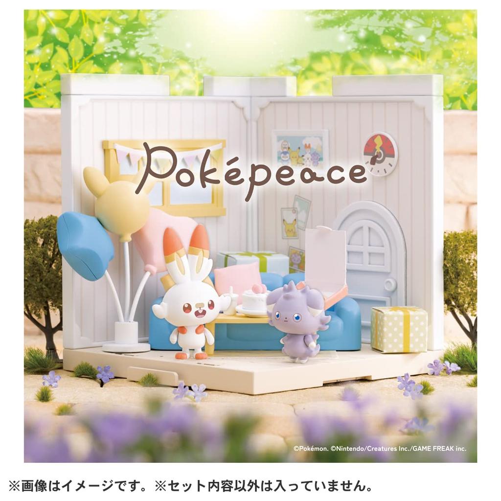 Takara Tomy Plastic Pokemon PokePeace House Lounge Scorbunny Espurr & (Girls' Version)