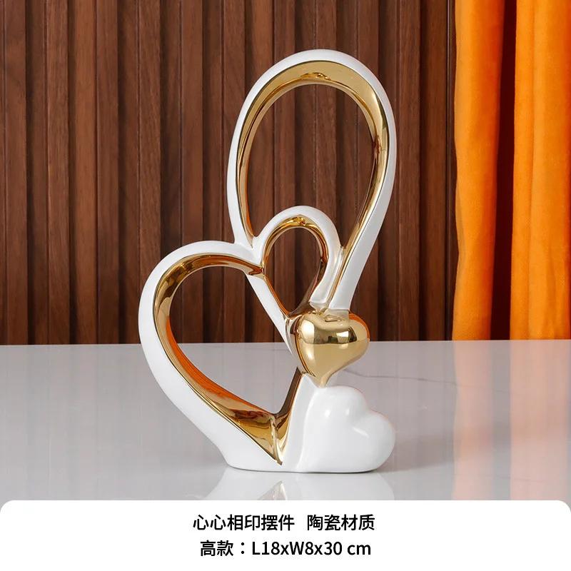 Скандинавская романтическая атмосфера скульптура украшение керамическая любовная связь свет роскошь сочетание домашний День святого Валентина украшение