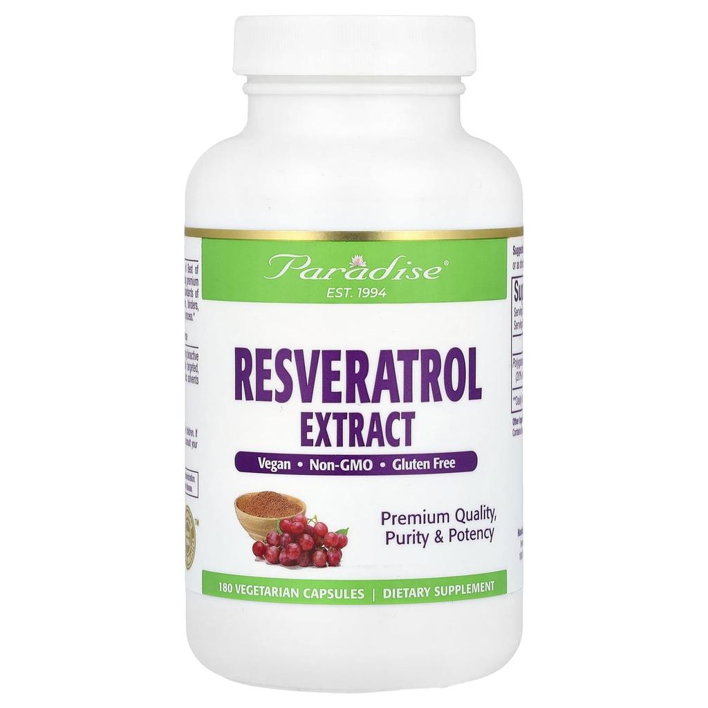 Resveratrol Extract, Veggie Capsules 180 (100Mg Per Capsule)