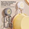 Suction Cup Basin Hook, No Need for Drilling, Bathroom Storage Rack, Adjustable Hanging Basin Storage Rack, Simple Household Hook
