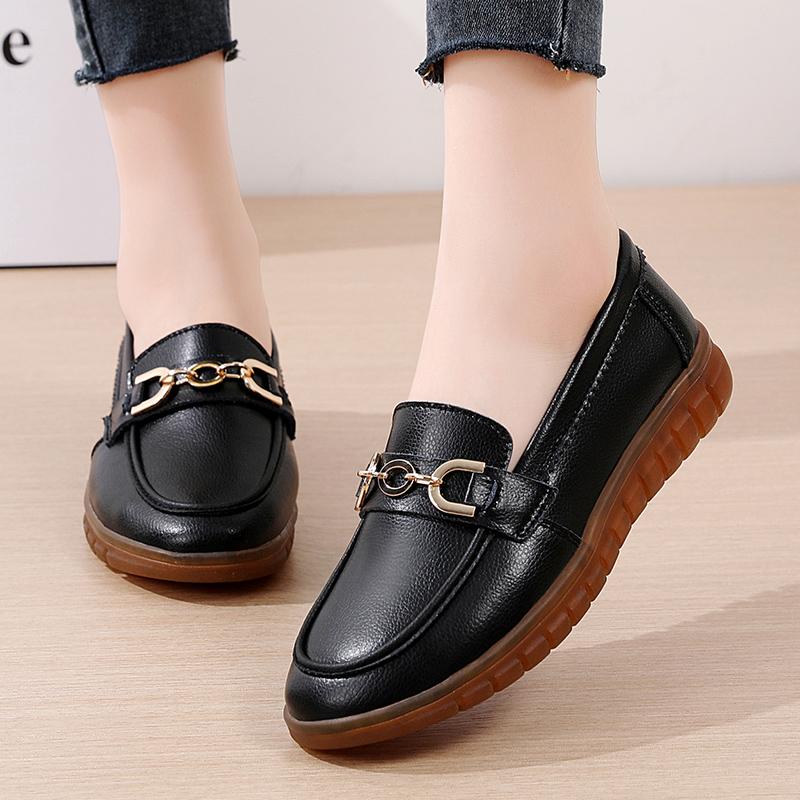 Женские белые туфли на плоской подошве, мокасины для вождения, повседневные черные туфли для ходьбы в стиле минимализма, туфли без застежек для мам, большой размер