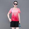 Women's Quick-Dry Ice Silk Sports Suit for Summer - Short-Sleeved Top and Shorts for Table Tennis, Running, Badminton Training, and Fitness.
