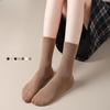 Solid Color Basic Socks for Women, Vertical Boneless Pile Socks, Drawstring Versatile Mid-calf Socks, Autumn Cotton Socks