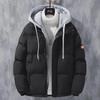 Men's Hooded Winter Cotton-Padded Jacket - Loose Fit, Two-Piece Style