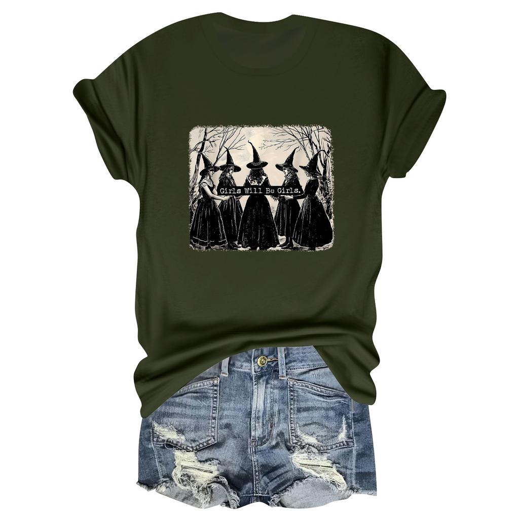 Женская повседневная футболка с принтом, пуловер с круглым вырезом, топ с короткими рукавами