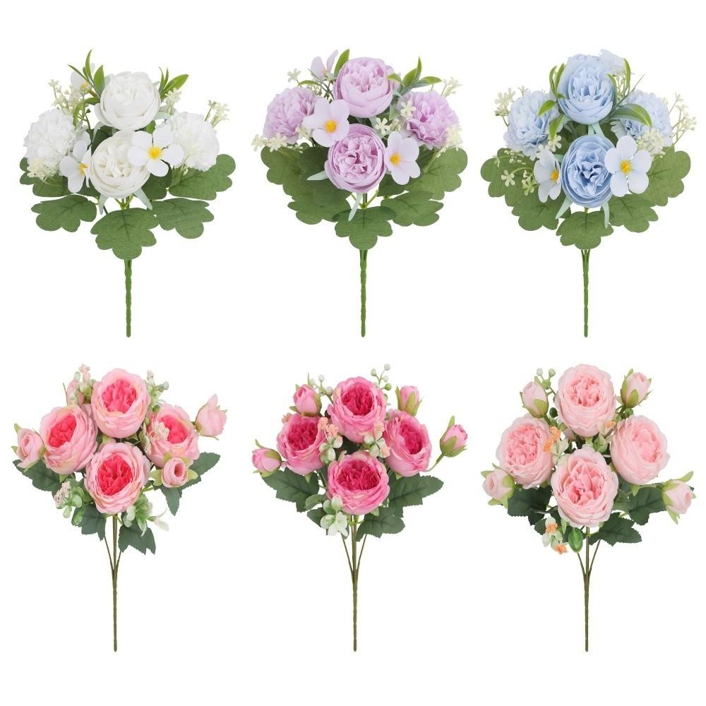 Silk Cloth Simulated Peony Flower Mother's Day Gifts Wedding Fake Flower Bridal Bouquet Home Decor