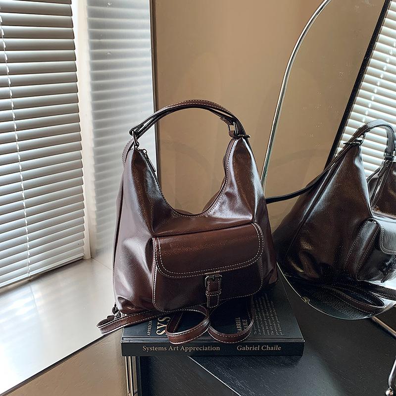 Винтажная большая сумка-тоут, женская новая осенне-зимняя通勤ская наплечная сумка, рюкзак Maillard