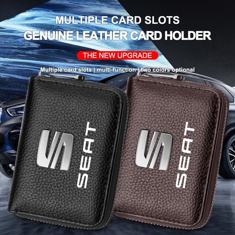 Кошелек для водительских прав, ID-карты, банковской карты, автомобильный стайлинг для SEAT Leon 5F Ibiza 5 6 MII Altea Toledo 3 Cordoba Alhambra
