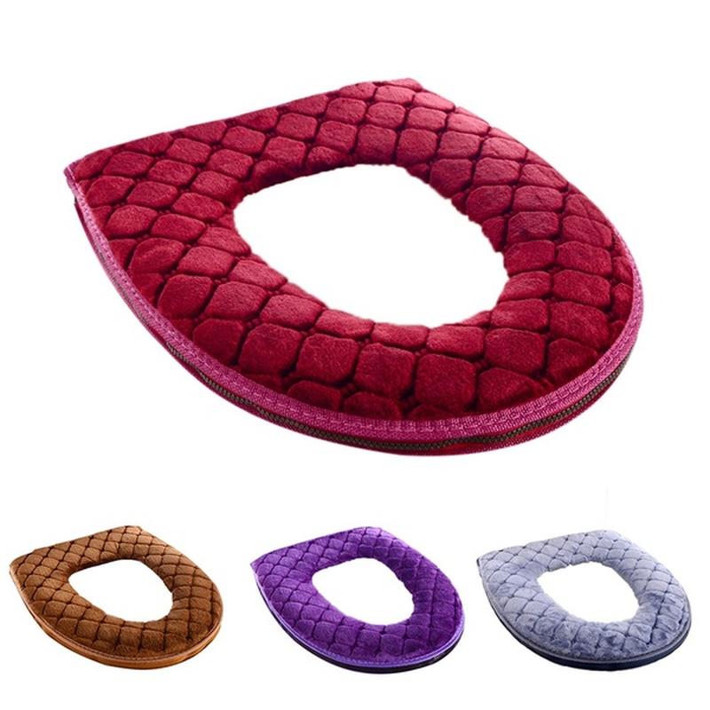 Чехол на сиденье для унитаза для ванной комнаты, мягкий теплый плюшевый чехол для унитаза, крышка сиденья, украшение для дома, чехол для унитаза