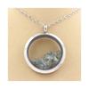 Stones and Minerals. Raw Zircon Necklace. 25 Mm Medallion Model. Color Silver.