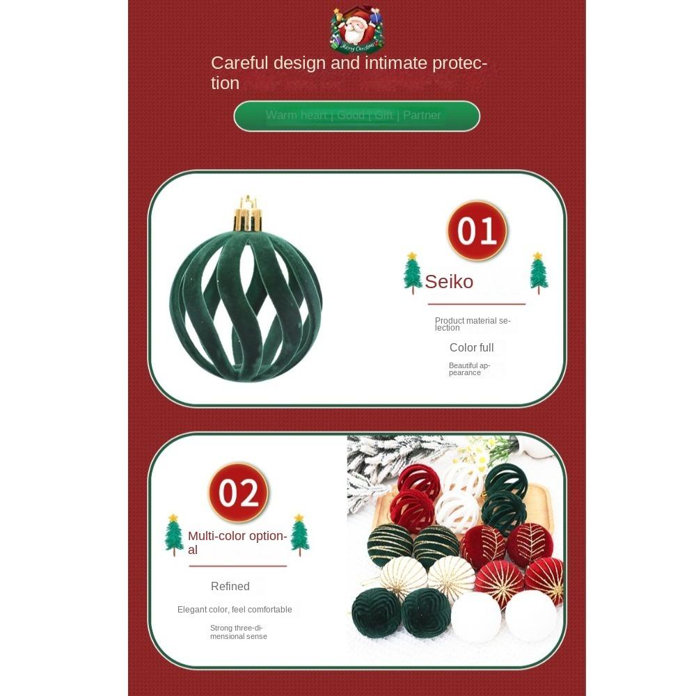 6pcs/Box DIY Crafts Painted Christmas Gifts Boxes Pendant Plastic Christmas Gift