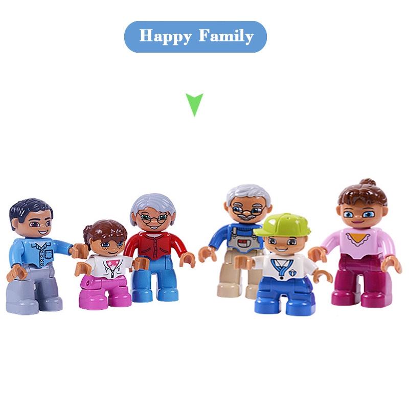 Фигурка, модель большого размера, минифигурка, строительный блок, кукла, семейная, профессиональная, совместимая с игрушкой с большими частицами