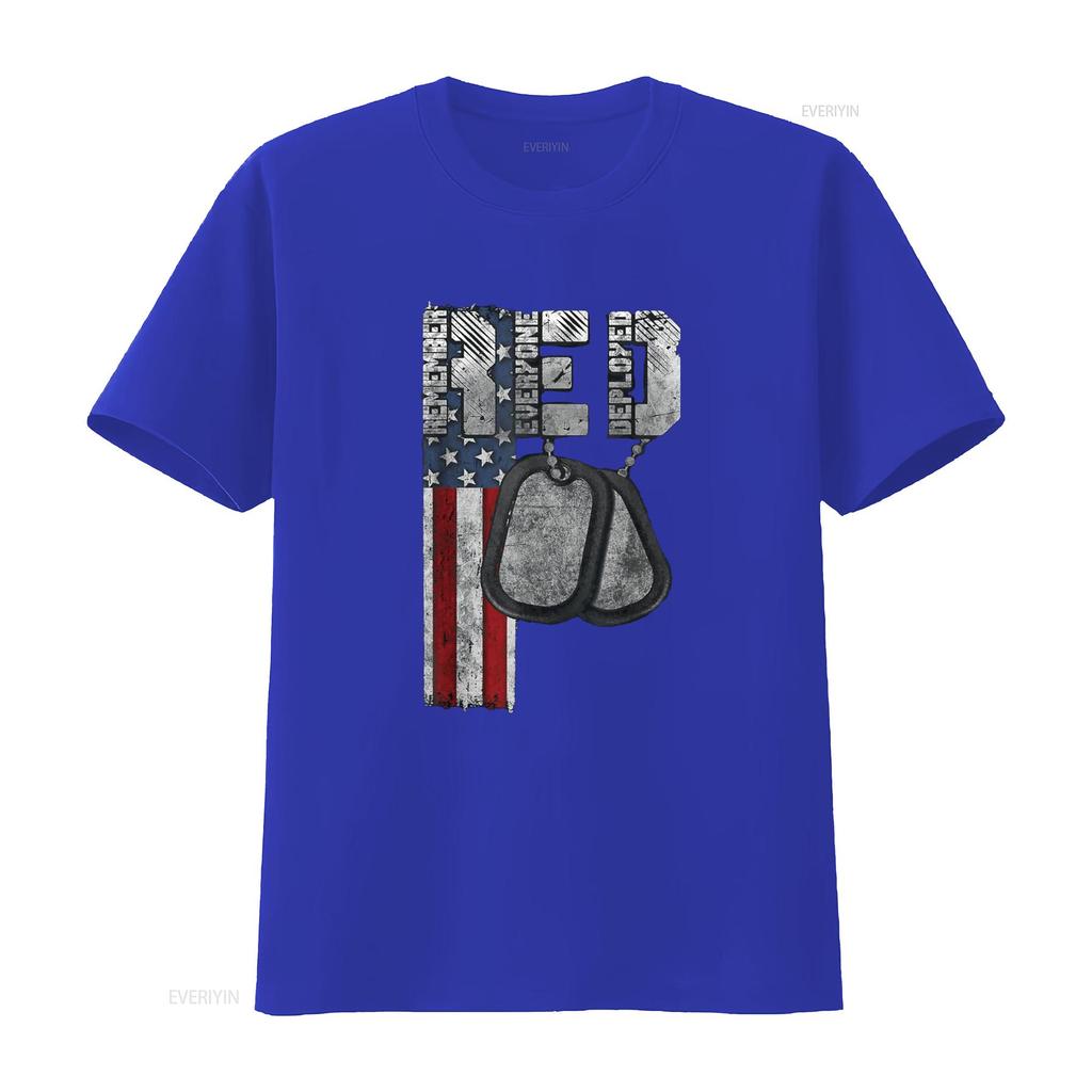 Remember Everyone Deployed T Shirt vintage Washed Breathable homme Slightly fashion Stretched Casual Stylish Versatile