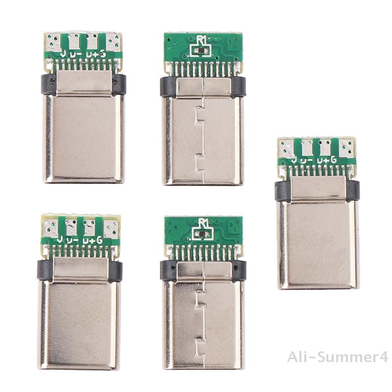 5шт USB 3.1 Тип C Мужской DIY Разъем для пайки Разъем Прикрепленный ПК Плата