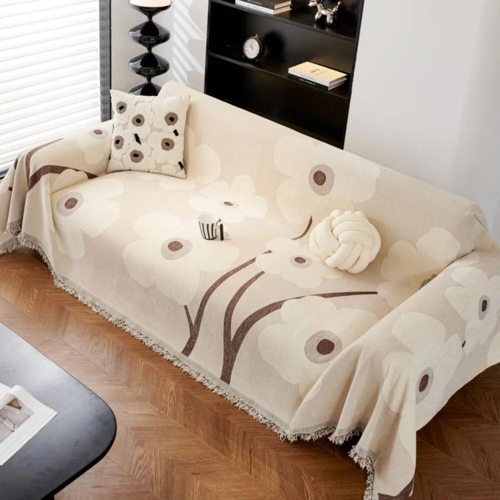 Black White Lines Couch Covers Luxury Sofa Cover Cloth Slipcover Non-Slip Cloth Sofa Cushion Blanket Decorative Dust Cover