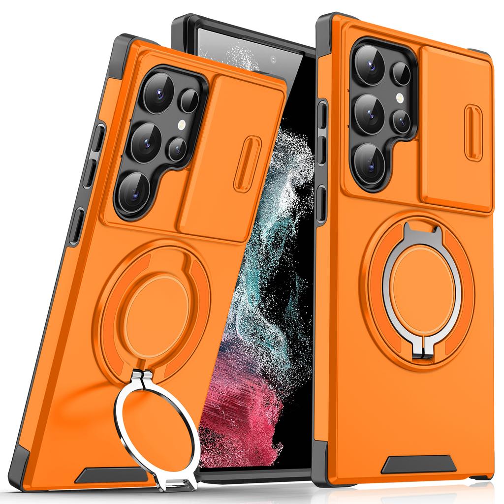 Магнитный Чехол-Броня для Samsung Galaxy S26 Ultra S25 S24 S23 S22 S21 Ultra Plus + Защита Камеры Слайдером Ударопрочный Чехол