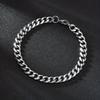1pc Men's Stainless Steel Curb Cuban Link Chain Bracelets Jewelry Gift