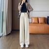 Woolen Wide-leg Pants Autumn and Winter High-waisted Casual Straight Pants Narrow Wide-leg Thickened Suit Trousers