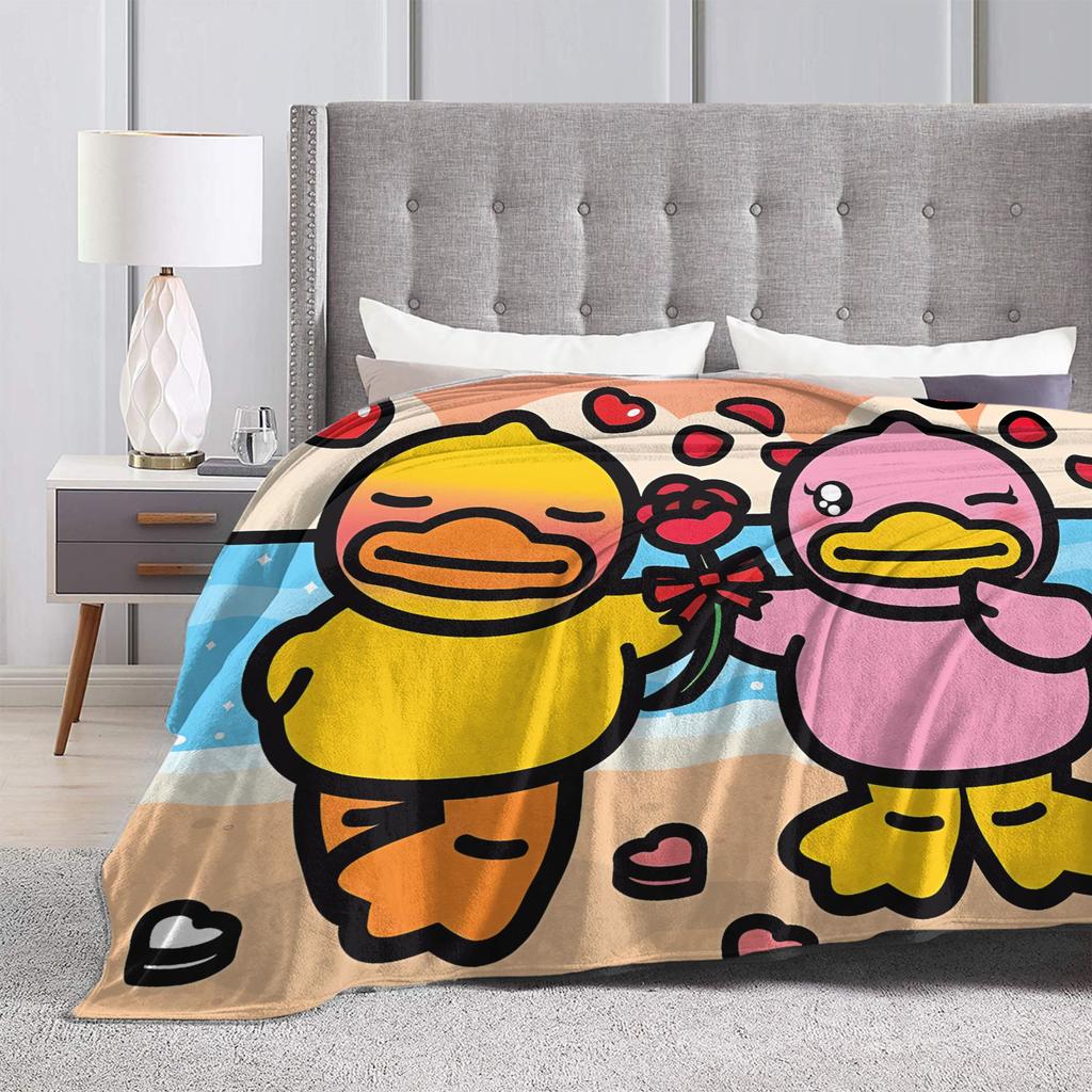 Warm Soft BlanketsKids Adult Camping Yellow Duck Love Bedding Throws  Flannel Bedspread For Bedroom Aesthetic Sofa Bed Cover
