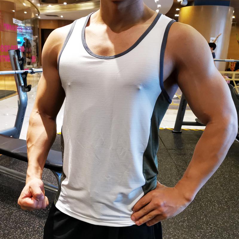 Men's Breathable Quick-drying Sleeveless Tank Sports Fitness Tops Running Basketball Vest Training T-shirt Compression Base Layer Undershirts Tee