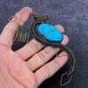 Tibetan Turquoise Handmade Copper Wire Wrap Dragon Jewelry Pendant 4.53" L3v81