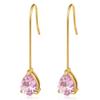 Direct supply stainless steel zircon water drop earrings women's light luxury high-end long vacuum-plated 18K earrings