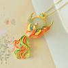 Colorful Enamel Phoenix Brooches for Women Natural Hotan Jade Broche Pendant Classical Court Style Luxury Brooch Jewelry