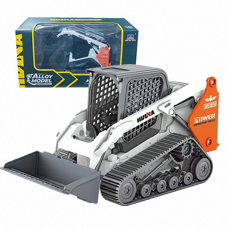 non-toxic Huina 1/50 Static Engineering Vehicle Simulation Mountain Push Wheeled Horizontal Grab Car Model Children's Toys for Kid Gifts