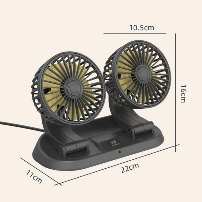 Автомобильный двухсторонний складной вентилятор с вращающейся вращающейся головкой, креативный маленький вентилятор, летний охлаждающий вентилятор с высоким потоком воздуха