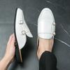 Casual Leather Shoes For Men White Leather Loafers Summer British Style Formal Leather Business Shoes Male