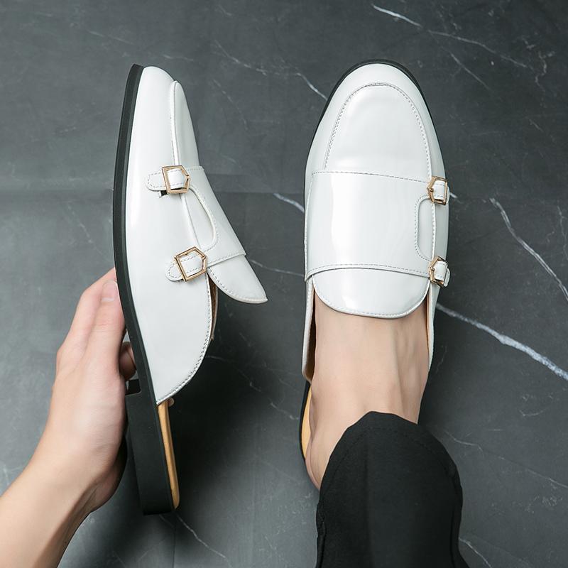 Casual Leather Shoes For Men White Leather Loafers Summer British Style Formal Leather Business Shoes Male